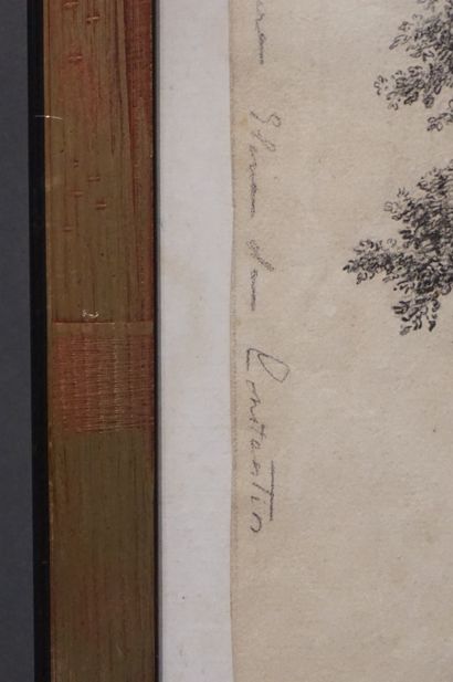 null DE LALAUZIERE, pupil of Constantin d'Aix: "The Old Oak", charcoal (wetness,...
