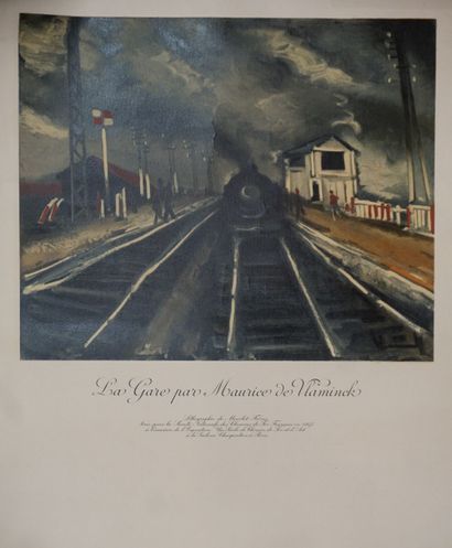 Maurice de VLAMINCK "La gare", lithographie de Mourlot frères, tirée pour la société...