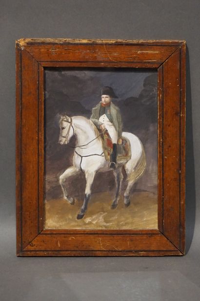 null Aquarelle: "Napoléon à cheval". 20x14 cm