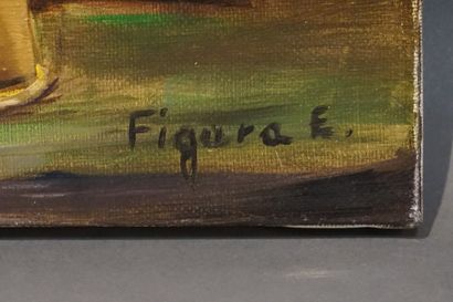 E. FIGURA (XXe) "Bouquets", huile sur toile. 38x46 cm