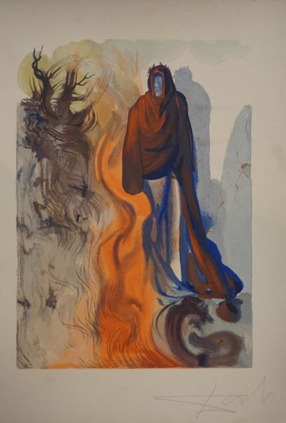 Salvador DALI "La divine comédie", deux estampes. 33x26 cm