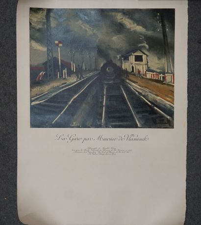 Maurice de VLAMINCK "La gare", lithographie de Mourlot frères, tirée pour la société...