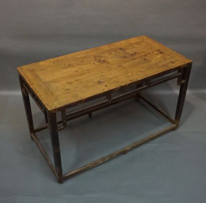 null Grande table de calligraphie, asiatique, en bois naturel (petites usures, plateau...