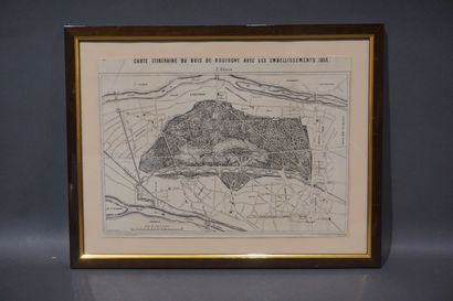 null Gravure: "Le bois de Boulogne en 1855". 25,5x35 cm