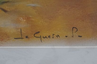 Pierre LE GUERN "Rivage de l'île Eléphantine en Egypte", pastel, sbd. 57x42 cm