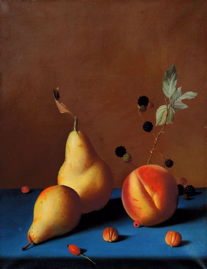 Fernand RENARD (Né en 1912) " Nature morte aux fruits ", hst, 35 x 27 cm
