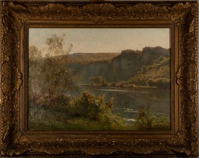 Émile ISENBART (1846-1921) Cours d'eau dans les gorges

Huile sur toile (rentoilée)...