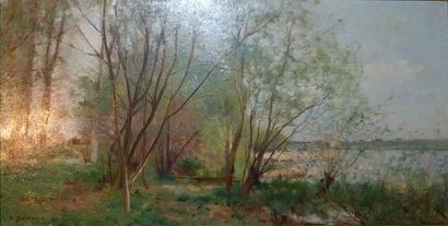Emmanuel DAMOYE (1847-1916) Les bords de Seine à Argenteuil, 1894

Huile sur bois...