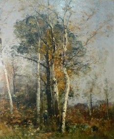Louis Aimé JAPY (1840-1916) Boisière près des bouleaux en forêt

Huile sur bois 

Signée...