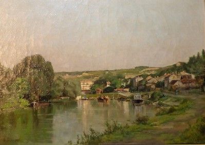 Georges Léon Alfred PERRICHON Péniche sur la rivière

Huile sur toile 

Signée en...