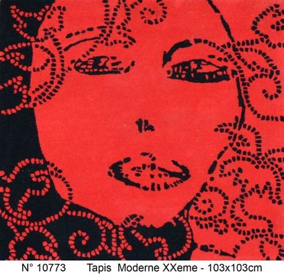 null Tapis moderne contemporain en laine bicolore rouge et noir, XXème siècle

composé...