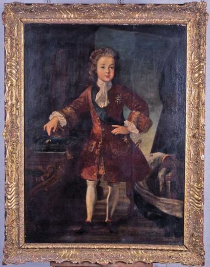 null École française du XVIIIe, suiveur de Pierre GOBERT : 
" Portrait de Louis XV...