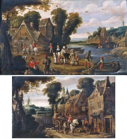 null Attribué à ESAIAS van de VELDE
(vers 1587-1630) : « Les Marchands arrivant
au...