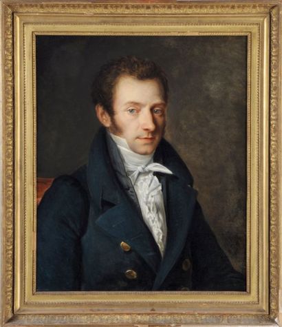 null Achille DEVERIA (Paris 1800-1857) :
« Portrait d’homme », sur sa toile d’origine,
signé...