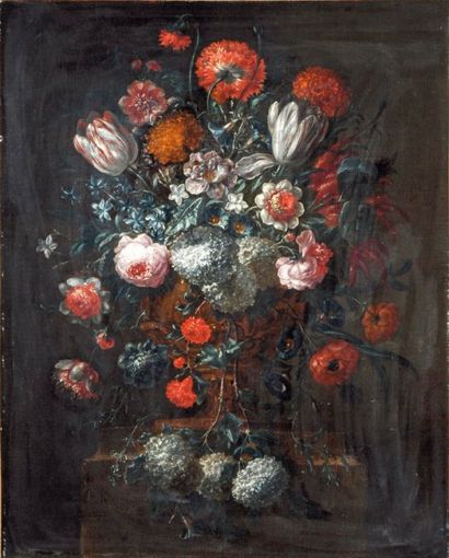null Pieter CASTEELS III
(Anvers 1684-Richmond 1749) :
« Bouquet de fleurs «, toile...