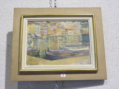 EUGÈNE CADEL (1862-1942) «Port de Cassis», «Paysage de Méditerranée» Deux huiles...