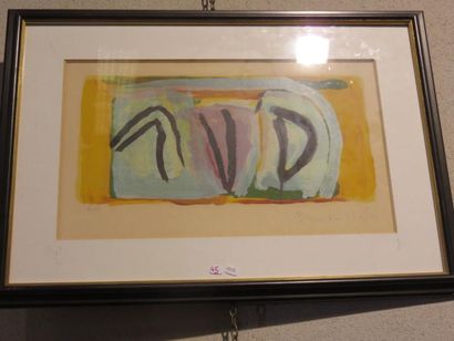 Bram VAN VELDE (1895-1981) «Composition» Lithographie en couleur.
Signée en bas à...