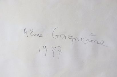 null Aline GAGNAIRE (1911-1997).

Sans titre - 1977.

Encre et aquarelle bleue sur...
