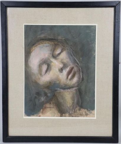 null Leonor FINI (1908-1996).

Portrait de femme.

Technique mixte sur papier.

Signée...