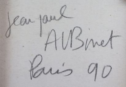 null Jean-Paul ALBINET (né en 1954).

"Codebarre" - 1990.

Acrylique sur toile.

Signée,...