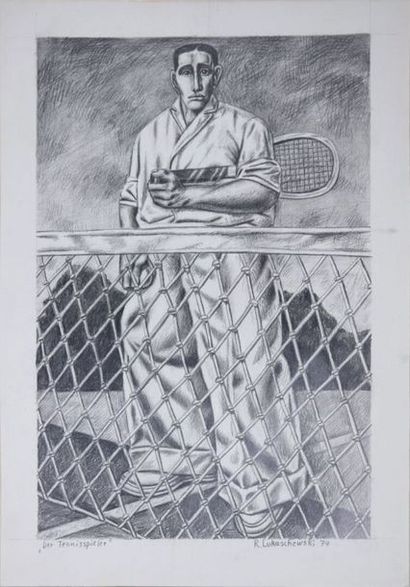 null Rolf LUKASCHEWSKI (né en 1947)

Der Tennisspieler - 1974

Crayon gras sur papier.

Signé...