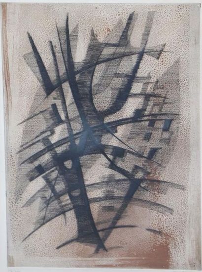 null Ferdinand SPRINGER (1907-1998).

Composition abstraite.

Estampe, signée en...