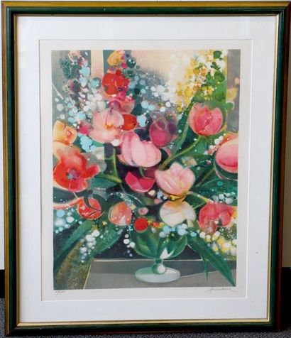 null Camille HILAIRE (1916-2004).

Bouquet de fleurs.

Lithographie signée en bas...
