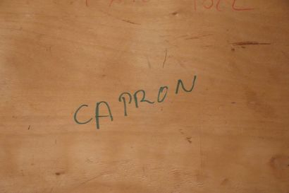 null Roger CAPRON (1922-2006).

Table basse à décor d'empreintes de végétaux.

Métal...