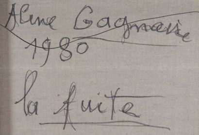 null Aline GAGNAIRE (1911 - 1997).

La fuite - 1980

Huile sur toile.

Signée, titrée...