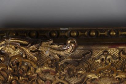 null Cadre en bois et stuc doré richement sculpté.

Style Louis XV, seconde moitié...