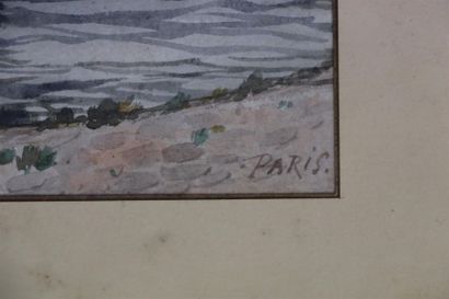 null Henri HARPIGNIES (1819-1916).

Paris, le pont de la Concorde.

Aquarelle signée,...