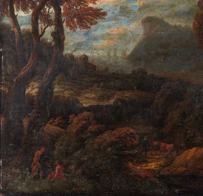 null Attribué à Jean-Baptiste HUYSMANS (1654-1716).

Bergers dans un paysage 

Toile

51...
