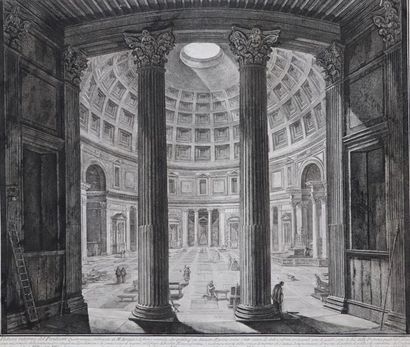 null Giovanni Battista PIRANESI (1720-1778).

Veduta interna del Panteon (1768).

XVIIIème...