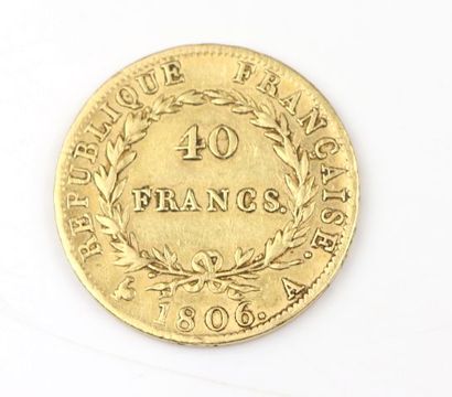 null Pièce de 40 francs or Napoléon Empereur tête nue.

1806 A.

12,88 grammes