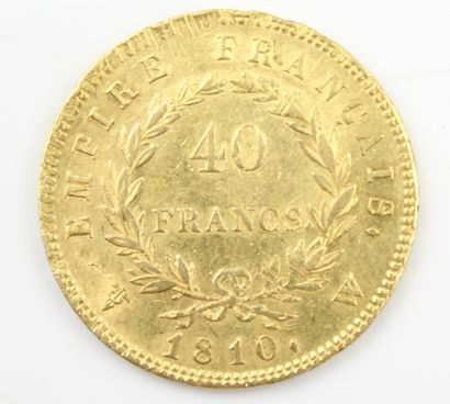 null Pièce de 40 francs or, Napoléon tête laurée, 1810.

12,89 grammes