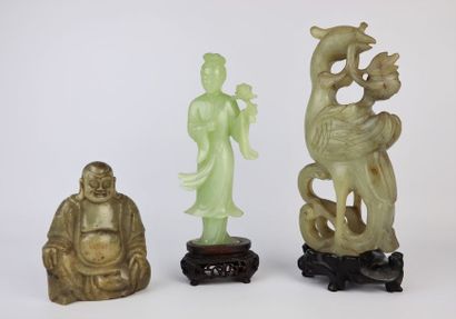 CHINE, XXème siècle.

Trois statuettes en...