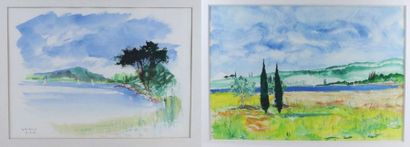 null Georges LEFEUVRE (1932-2008).

Paysage de Provence.

Technique mixte sur papier...