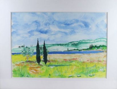 null Georges LEFEUVRE (1932-2008).

Landscape of Provence.

Mixed media on paper...