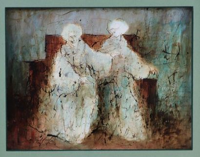 null Daniel AIRAM (né en 1958).

Deux femmes assises..

Peinture sur platre, signée...
