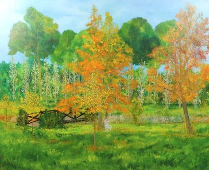 null Georges LEFEUVRE (1932-2008).

Landscape with trees.

Oil on canvas, signed...