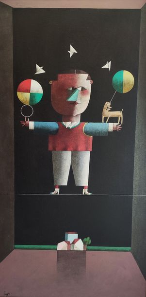null Inos CORRADIN (born in 1929, Brazilian school)

Balancing juggler.

Oil on canvas,...