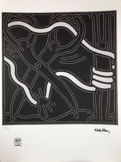 null Keith HARING (1958-1990), d'après.

Scissors black and white.

Sérigraphie sur...