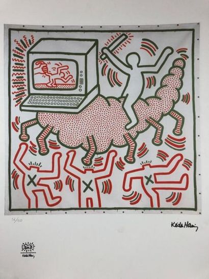 null Keith HARING (1958-1990), d'après.

Bug Computer.

Sérigraphie sur vélin, signée...