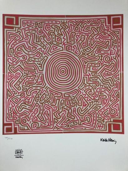 null Keith HARING (1958-1990), d'après.

Labyrinthe humain.

Sérigraphie sur vélin,...