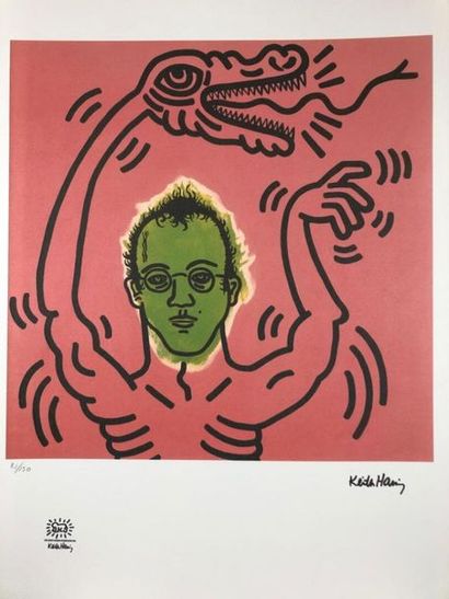 null Keith HARING (1958-1990), d'après.

Autoportrait au dragon.

Sérigraphie sur...