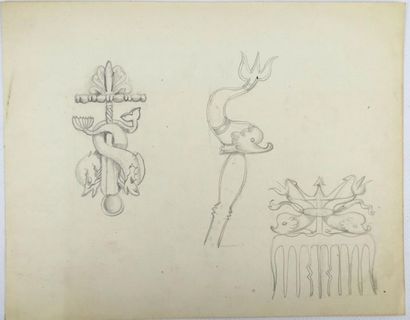 null Janine JANET (1913-2000)

Projets de bijoux.

Ensemble de quatorze dessins de...