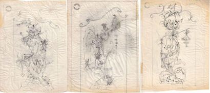 null Janine JANET (1913-2000) pour BALENCIAGA.

Ensemble de quatre dessins tels que...