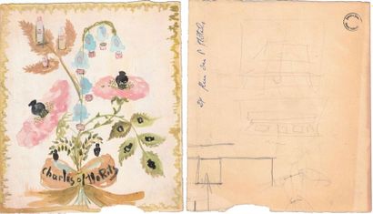 null Janine JANET (1913-2000) projet d'affiche ou de décor pour CHARLES OF THE RITZ.

Motifs...