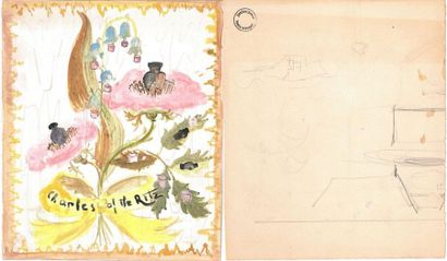 null Janine JANET (1913-2000) projet d'affiche ou de décor pour CHARLES OF THE RITZ.

Motifs...