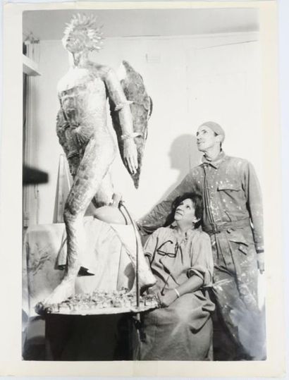 null Janine JANET (1913-2000) proposition pour les statues du feu et de l'air dans...